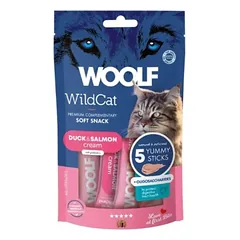 Woolf Wildcat Cream of Duck, Salmon and Oligosaccharides laižomas skanėstas katėms