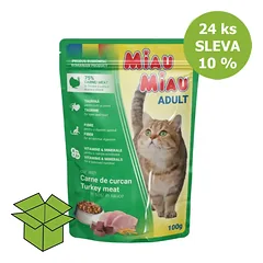 Miau Miau katė Turkija, kišenė 100 g (24 vnt)