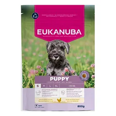 Eukanuba Life Care Small Puppy sausas maistas mažų veislių šuniukams su vištiena, 800 g