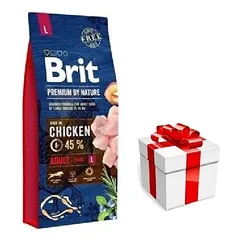 BRIT Premium By Nature Adult L 15kg + STAIGMENA ŠUNIUI