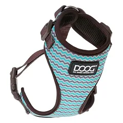 DOOG Neopren Geschirr Benji braun/blau zigzag