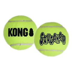 KONG Air Squeaker Tennis Ball Medium teniso kamuoliukai šunims su cypiančiu garsu, neabrazyviniai, 3 vnt. — 2 nuotrauka