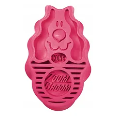 KONG ZoomGroom Raspberry L dydžio guminis šepetys šunims