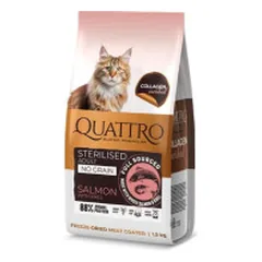 Quattro Collagen Sterilised sausas pašaras su lašiša sterilizuotoms katėms