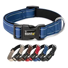 lionto Hundehalsband aus Nylon, gepolstert, 360° reflektierend