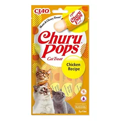 Churu Pops Chicken – laižomas skanėstas katėms su vištiena (4 × 15 g)