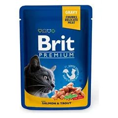 Brit Premium konservai katėms maiš. Salmon&Trout 100g. nuotrauka