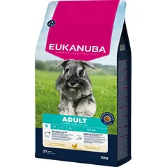 Eukanuba Adult Small Breed Chicken sausas maistas suaugusiems smulkių veislių šunims su vištiena, 15 kg