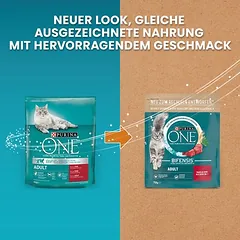 PURINA ONE Adult su jautiena ir pilno grūdo javais, sausas maistas katėms — 2 nuotrauka