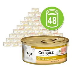 Gourmet Gold Feine Pastete mišrus rinkinys, drėgnas maistas katėms 48 x 85 g