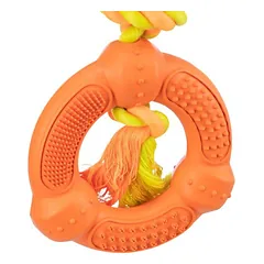 Trixie Denta Fun Ring On A Rope šunų žaislas su virve ir žiedu, medvilnė/guma, ø 12/41 cm — 2 nuotrauka