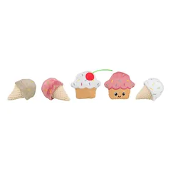 Trixie Ice Cream And Cupcake pliušiniai žaislai katėms su katžole ir traškančia plėvele, 7 cm, 36 vnt.