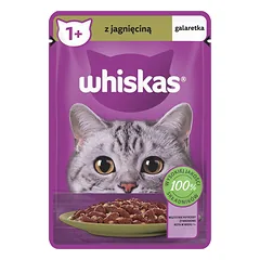 WHISKAS Suaugusiųjų su aviena želė 85 g drėgnas maistas katėms nuotrauka