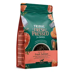 Šalto spaudimo suaugusių šunų maistas su lašiša – Tribal Fresh Pressed Adult Salmon, 12 kg