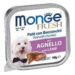 Monge Fresh paštetas šunims su ėrienos gabalėliais 100g