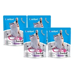 Silikoninis kačių kraikas Smėlis levandų spalvos 4x3,8 l