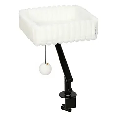 Katės guolis su reguliuojamu spaustuku ir 360° pasukamu laikikliu, baltas ir juodas, 35 × 35 × 50 cm
