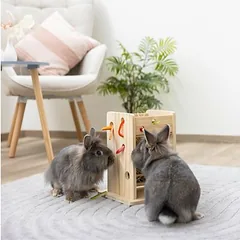 Kerbl Pet šieno ir daržovių bokštas smulkiems gyvūnams, L 24 x B 24 x H 30 cm — 3 nuotrauka