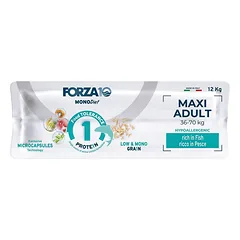 Forza10 Maxi Diet su žuvimi hipoalerginis sausas maistas suaugusiems didelių veislių šunims su žuvimi ir ryžiais, 12 kg — 3 nuotrauka