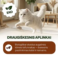 Sterilizuotų kačių kraikas su kokoso anglimi, kokosų ir migdolų esencija, 1,5 mm granulė, 2,6 kg / 6 l — 3 nuotrauka