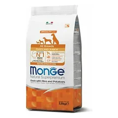 Monge All Breeds Puppy and Junior Monoprotein su antiena, ryžiais ir bulvėmis, sausas maistas šuniukams 2,5 kg
