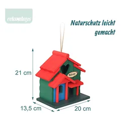 Paukščių namelis Relaxdays 10052873_470, B dizainas, 20 × 21 × 13,5 cm — 4 nuotrauka