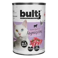 BULTI drėgnas maistas katėms, pilnavertis, skardinė 400 g