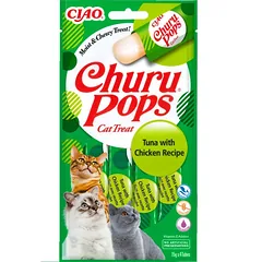 INABA Churu Pops Tuna & Chicken 4x15g su tunu ir vištiena katėms