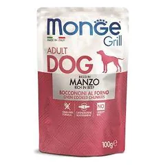 Monge Grill konservuotas pašaras šunims su jautiena 100g parduotuvėje petreon.lt