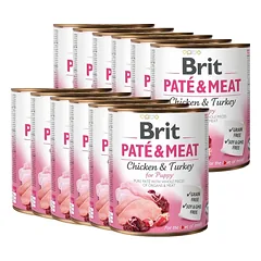 BRIT PATÉ & MEAT CHICKEN & TURKEY FOR PUPPY 12x800g