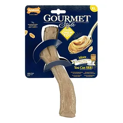Nylabone Gourmet Stick Žemės Riešutų Sviestas - patvarus šunų kramtukas, intensyvus žemės riešutų sviesto skonis