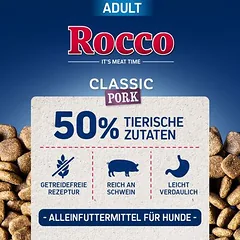 Rocco Classic Adult su kiauliena ir lašiša, sausas maistas šunims, < 1,4 kg — 3 nuotrauka