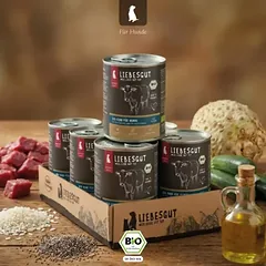 Liebesgut Hundefutter Bio-Rind mit Bio-Zucchini und Bio-Reisflocken