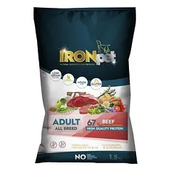 IRONpet BEEF Adult All Breed vieno baltymo pašaras suaugusiems šunims 1,5 kg