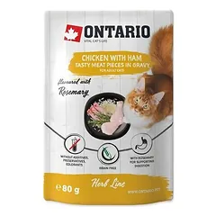 Ontario Herb Line Cat Adult Chicken with Ham in Gravy 80 g