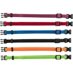 TRIXIE Junior Antkaklių kompl., S–M 17–25 cm/10 mm, 6 vnt. fuksija, grafito, indigo