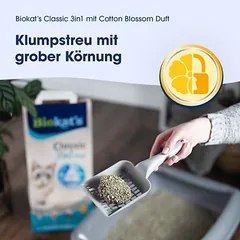 Biokat's Classic 3in1 Fresh kraikas katėms, medvilnės žiedų aromato, 10 l — 2 nuotrauka