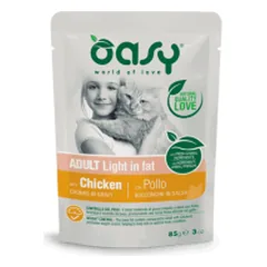 Oasy Adult Light in Fat guliašas į antsvorį linkusioms katėms