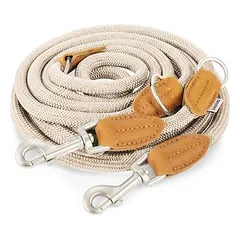 Rudelkönig Hundeleine Emma mit Lederdetails aus Kletterseil