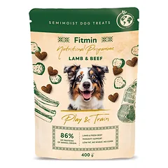 Fitmin Semimoist Play & Train Lamb Beef šunų skanėstai dresūrai, 400 g