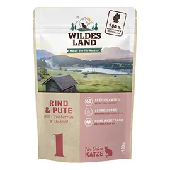 WILDES LAND beef&turkey begrūdžiai konservai katėms su jautiena ir kalakutiena, 100 g