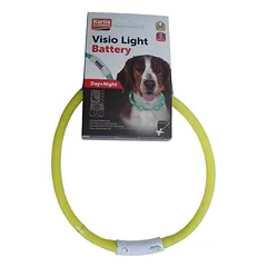 Šviečiantis antkaklis šunims VISIO LIGHT LED 70cm geltonas arba mėlynas