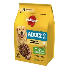 PEDIGREE Adult 3x2,6 kg su vištiena ir daržovėmis sausa pilnavertė maistas didelių ir vidutinių veislių šunims
