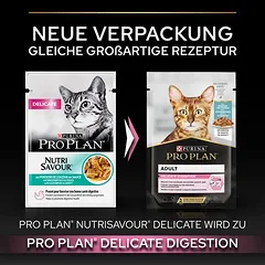 PURINA PRO PLAN Cat Adult Delicate Digestion drėgnas maistas katėms 6 x 85 g — 2 nuotrauka