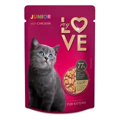 MY LOVE visavertis konservuotas ėdalas kačiukams su vištiena, 85 g