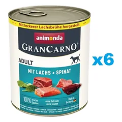 ANIMONDA GranCarno Adult lašiša ir špinatai 6x800g