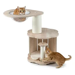 Giantex Kleiner Katzenbaum Mit Höhle, Plattform,Kratzsäulen Und Spielbällen