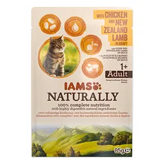 IAMS Naturally Adult konservuotas pašaras katėms su vištiena ir ėriena padaže 85g nuotrauka