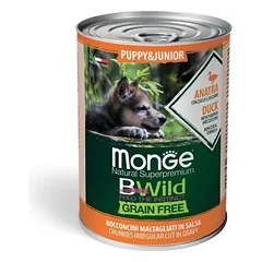 Monge BWild konservai šuniukams su antiena, moliūgais ir cukinijomis 6x400g