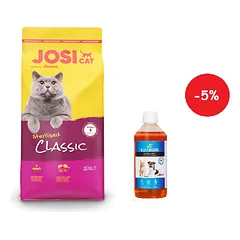 JOSERA JosiCat Classic Sterilised 10kg + LAB V Lašišų aliejus šunims ir katėms 500ml